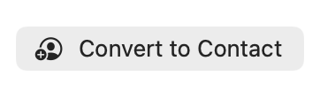 Convert to Contact button in Pueblo CRM